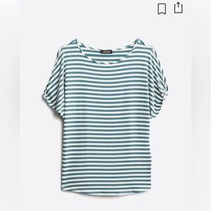 Stitch Fix Colette striped cold shoulder knit tee in size large